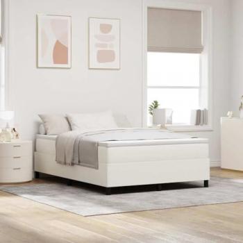 Cama de Plataformas Vidaxl 140x200 cm, Tela Pana Cremosa