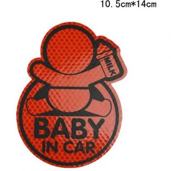 2pcs Traffic Safety Baby In Car Reflective Stickers