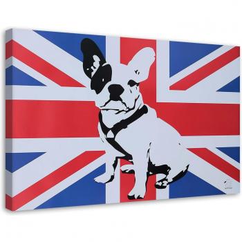 Portrait Pop Art Bouledogue Anglais – Toile 60x40 cm