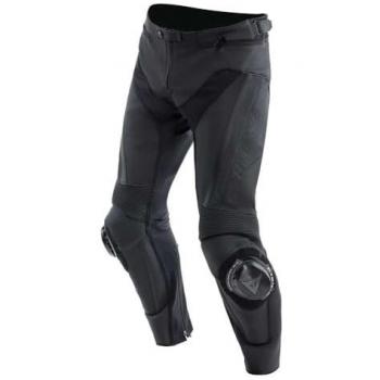 Pantaloni in pelle da moto Dainese Delta 4, disponibili in diverse taglie (25, 29, 50), colore nero