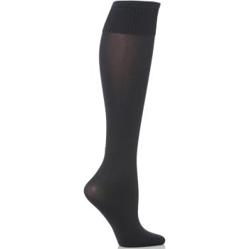 Navy Cinzia Microfiber One‑Size Knee-High Socks – Women, Clear Finish