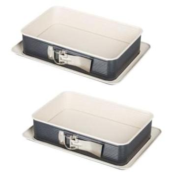 Moules rectangulaires à charnière 28 x 18 cm crème et noir