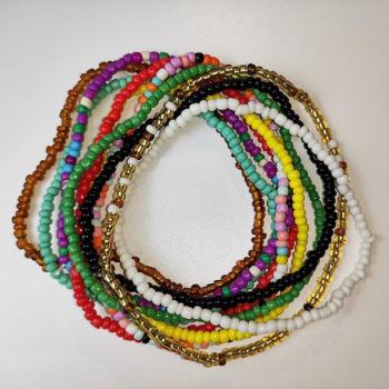 Tobilleras coloridas Donarsei, 10 unidades hechas a mano