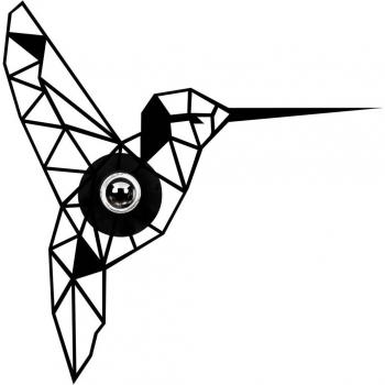 Aplique W-053, diseño láser, pájaro negro