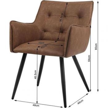 Sillas de Comedor con Reposabrazos Woltu
