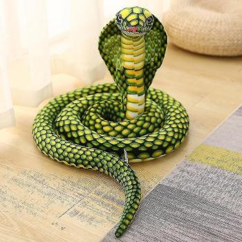 Poupée Peluche Cobra Verte 80cm