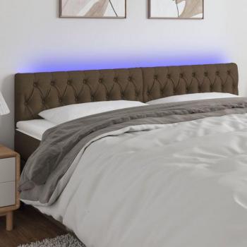 Testiera con LED Marrone Scuro 200x7x78/88 cm – BRUIN