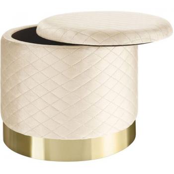 Coffre-Pouf Siège Relax Velours Matte Beige