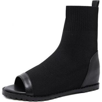 Bottes estivales femelles à talon compensé et ouverture orteil