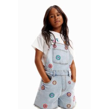 Desigual Salopette 3/4 Blu Ricamato per Figli