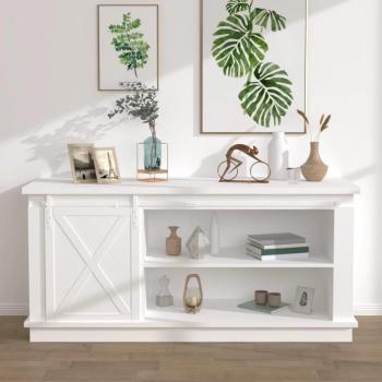 Puerta corredera de armario en acero carbono blanco 200 cm