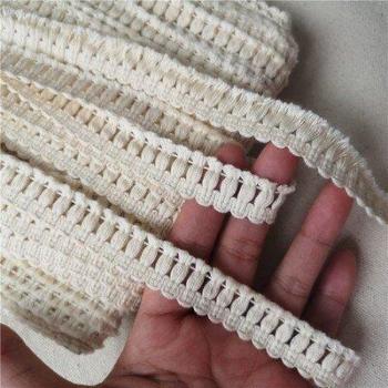 Accesorios de Encaje en Algodón (Blanco/Beige) – Lote de 10 Yardas con Flecos