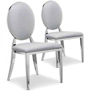 Chaises Chic Médaillon Sofia Simili Blanc