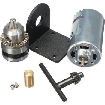 Mini Prensa de Torno 12-36 V CC con Motor 555 y Soporte Fijo