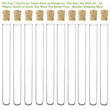 50pcs 13x100mm 7ml Glass Test Tube with Cork Stopper