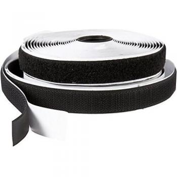 Black Self-Adhesive Velcro Tape 20 mm Wide, 5 Meter Length