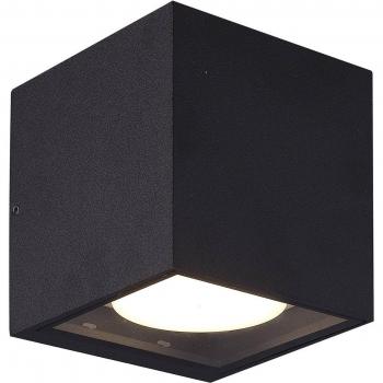 Lámpara exterior Prios Tetje, angular, negro, 11,5 cm