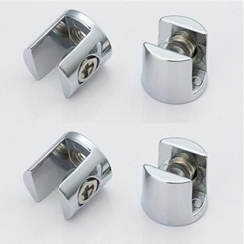 4pcs Glass Shelf Holder Brackets Zinc Alloy Chrome Finish for 6-12mm Glass