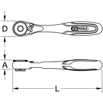 Chiave a cricchetto 1/4 reversibile – KS Tools 918.1594