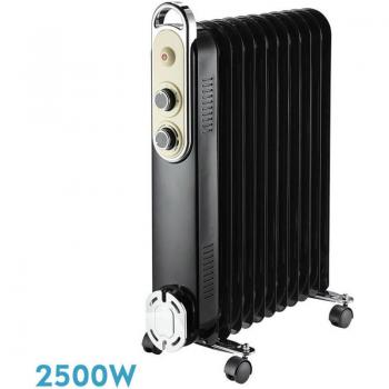 Fabrilamp Radiateur à huile 2500W 11 éléments noir/beige