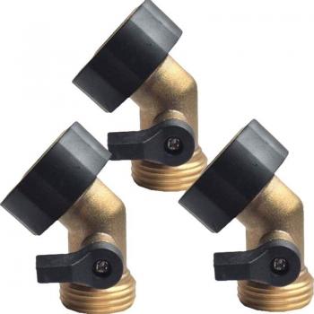3 Pack Heavy Duty Brass Shut Off Valve 3/4 Inch Water Faucet Connector