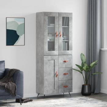 VidaXL Betongrau Highboard 69,5x34x180 cm aus Holzwerkstoff