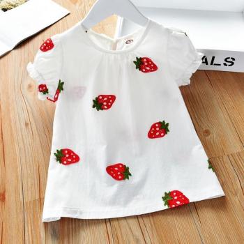 T-shirt Fraise Coton Fille