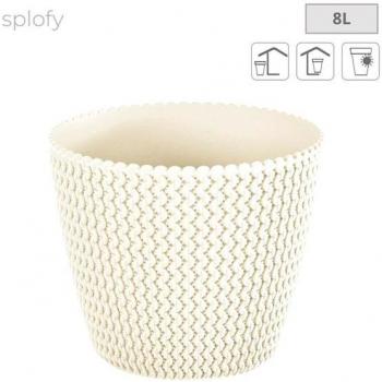 Maceta redonda 8L PROSPERPLAST Splofy color crema, Ø25,9 x 22 cm