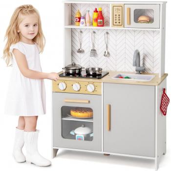 Cucina Fantasia per Piccoli Chef: Luci e Suoni Realistici in Legno