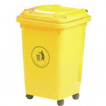 Yellow 50L Wheelie Bin with 30% Recycled Polyethylene
