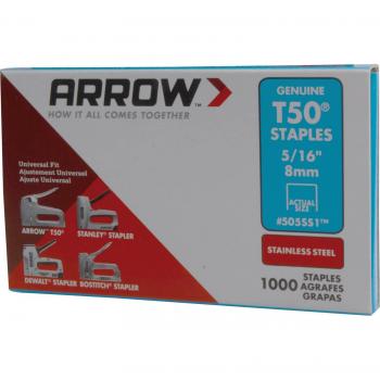 Arrow T50 Stainless Steel Staples, Box of 1000