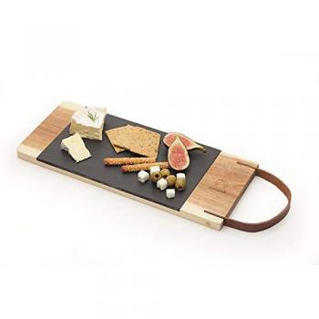 Personalised Acacia Wood and Slate Serving Board