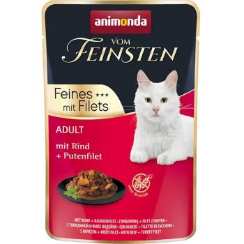 Animonda Vom Feinsten Adult Katzenfutter Nass mit Rind und Putenfilet