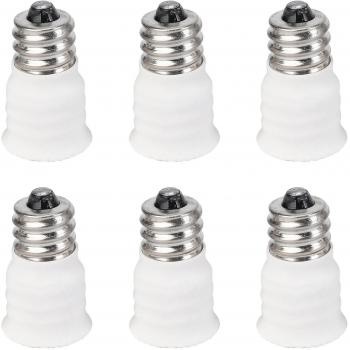 Ensemble 6 pièces Convertisseur de douille E12 à E14 lampe blanche