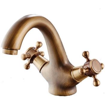 SJQKA 60cm Twin-Hose Bronze Basin Mixer