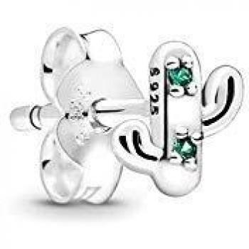 Pandora Pendientes de Botón con Acabado Plata