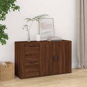 Brown Oak Engineered Wood Sideboard 100x33x59.5 cm vidaXL