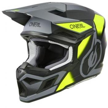 Oneal 3SRS Vision Motocross Helm Schwarz Gelb 2XL