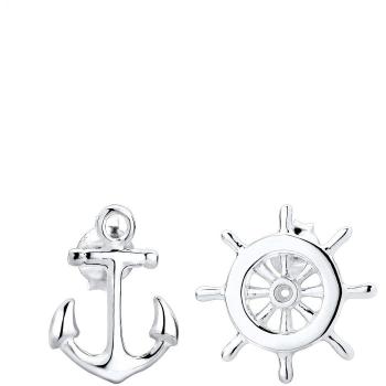 Elli Anker‑Steuerrad‑Ohrstecker Paar – 925 Sterlingsilber, maritimes Filigran