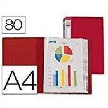 Beautone Escaparate 31760 Display Book 80 Polypropylene Pockets A4 Red Customizable Spine