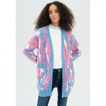 Cardigan Overfit com Estampa Militar