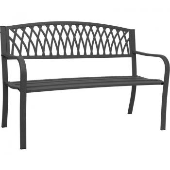Banco de Exterior Hegele HHG-697, 2 Asientos, Acero Negro