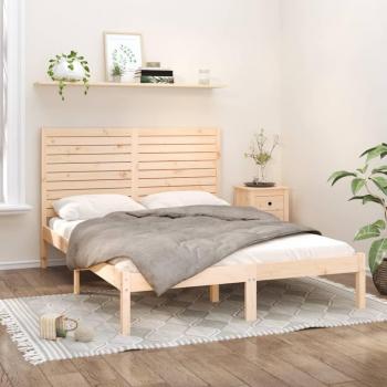 Lit double en bois massif 140x200 cm