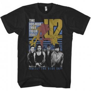 T-shirt en coton unisexe U2 Bullet The Blue Sky pour homme et femme