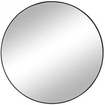 Miroir mural rond en métal diamètre 80 cm couleur noir
