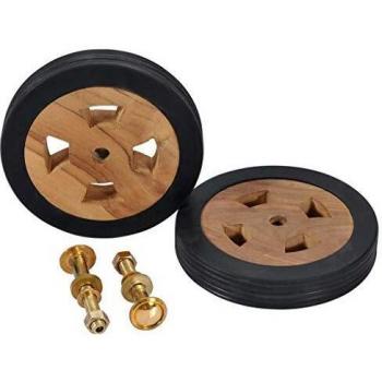 VidaXL Kit di Ruote di Ricambio per Lettini Prendisole 2pz in Teak Massello