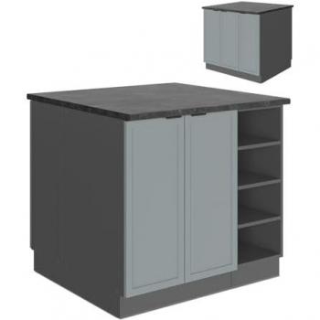 Îlot culinaire Fame-Line 90 cm Bleu clair‑gris, anthracite, sans PT