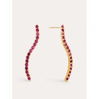 Pendientes de Plata 925 Riviere Line Raspberry con Circonitas