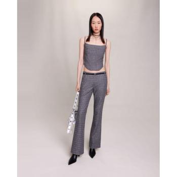 Maje Woven Trouser (Grey) – EU 38, Women's Small