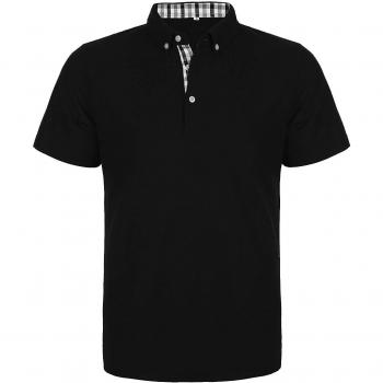 COOFANDY Polohemd Herren Kurzarm Einfarbig Basic T-Shirt Golf Schwarz XL